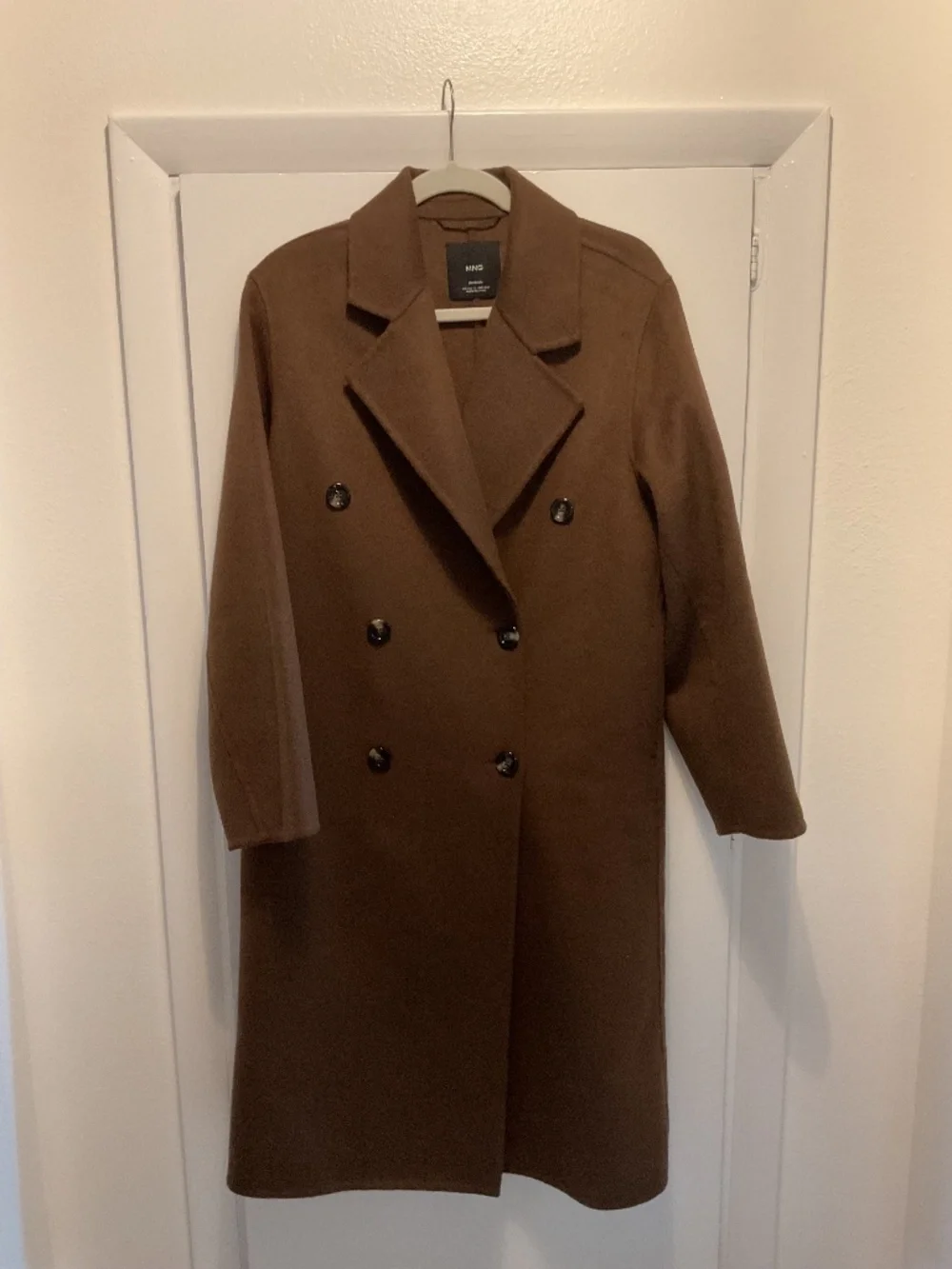 Mango, Size X-Small, Chocolate Brown Long Oversized Coat
